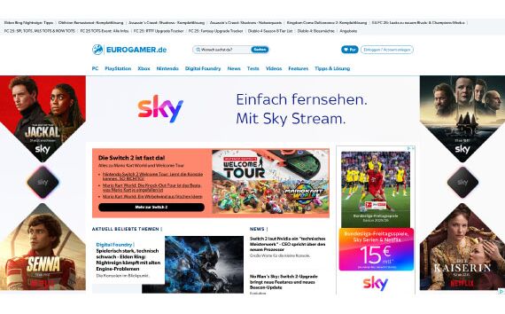 full responsive Ad für Sky