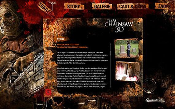 Produkt-Microsite "Texas Chainsaw Massacre 3D"