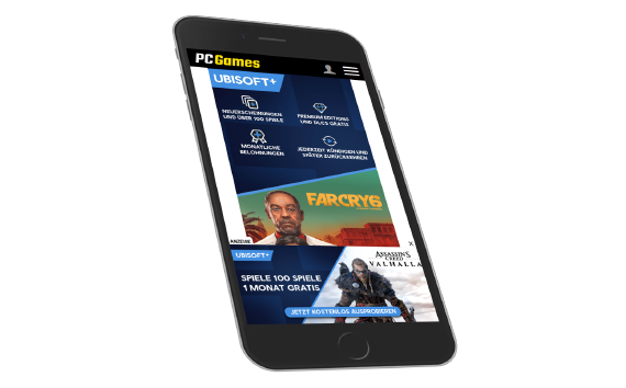 animierter mobile Brandbooster "ubisoft+"