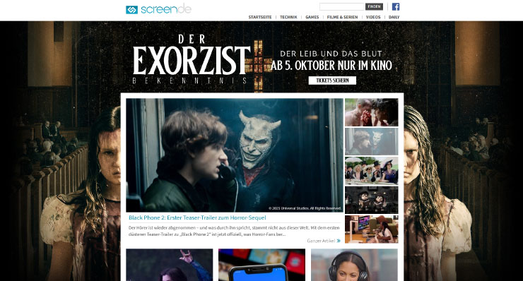 sticky Individual Ad mit Website-Interaktion "Exorzist"