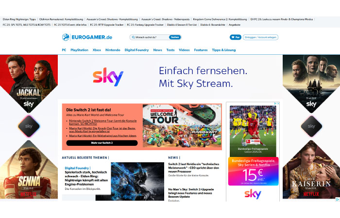 full responsive Ad für Sky